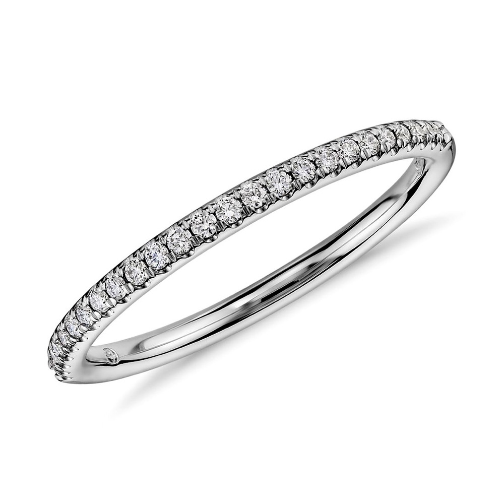 Blue Nile Micropavé 14k White Gold Diamond Ring